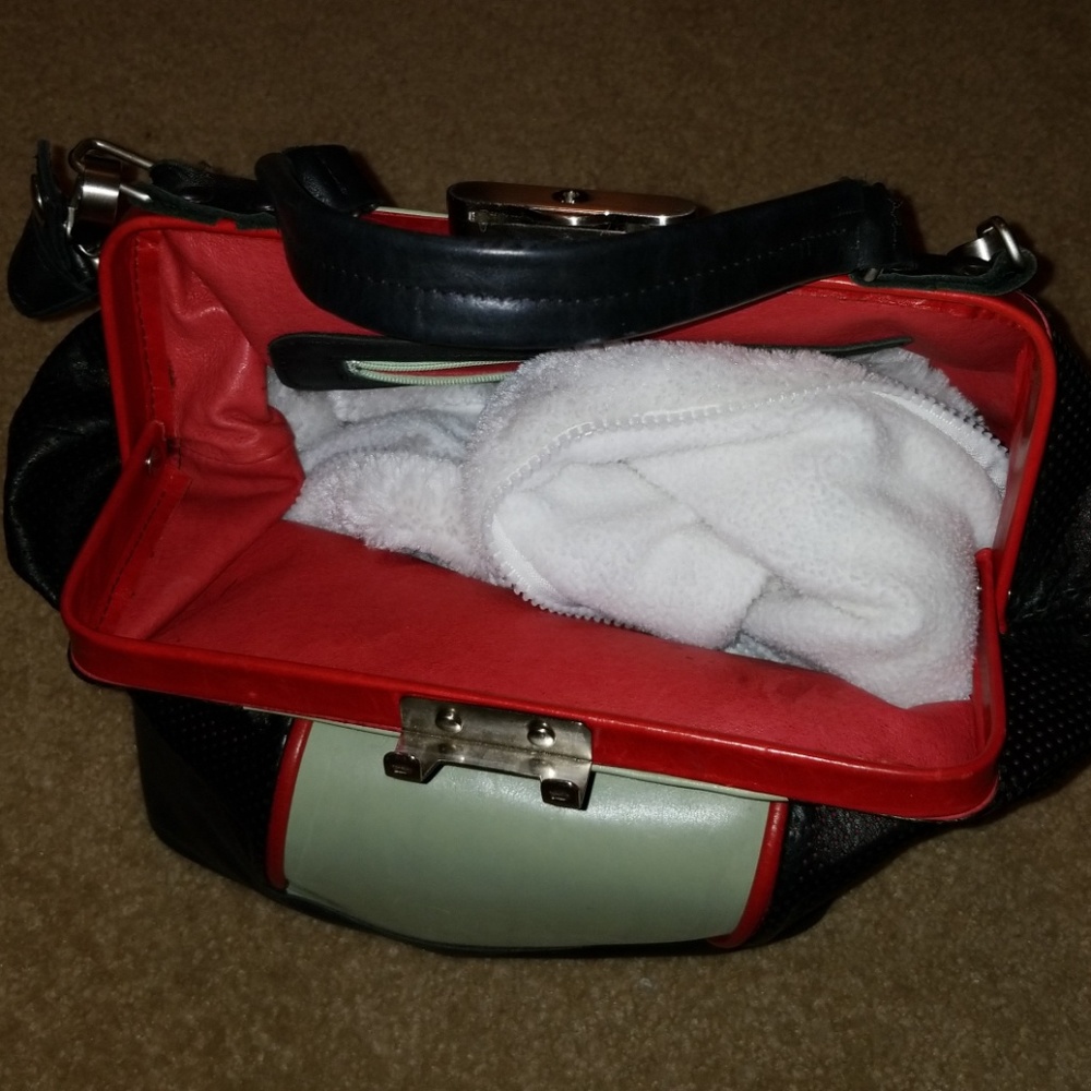 Custom Color Block Leather Bag - Picture 6 of 8